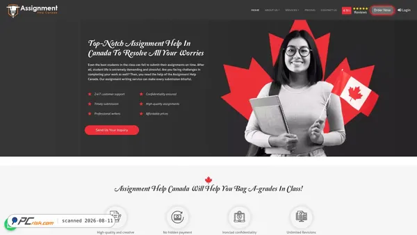 assignmenthelpcanada.ca screenshot