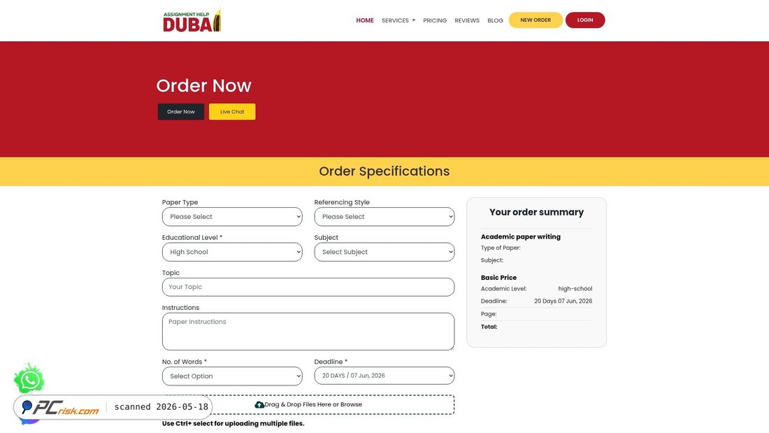 Screenshot of assignmenthelpdubai.ae
