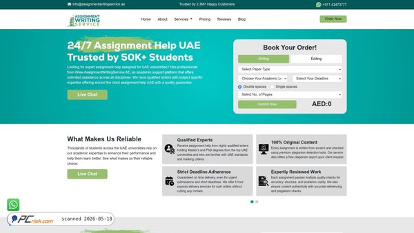 assignmentwritingservice.ae screenshot