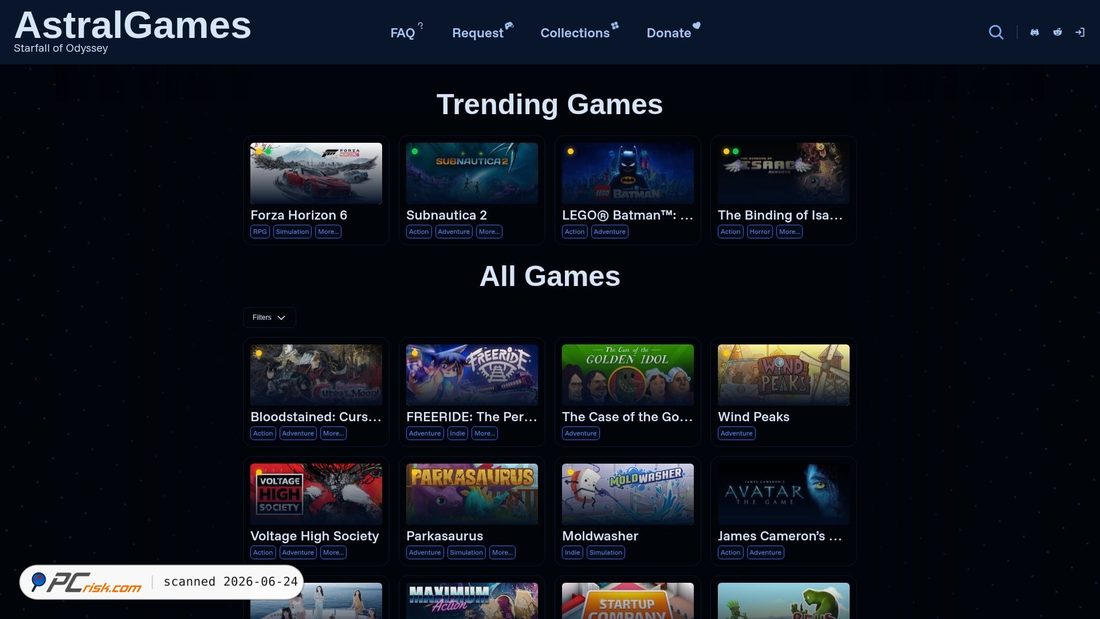 Screenshot of astralgames.net