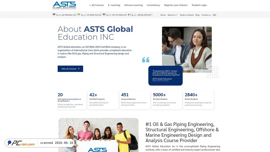 Screenshot di astsglobal.com