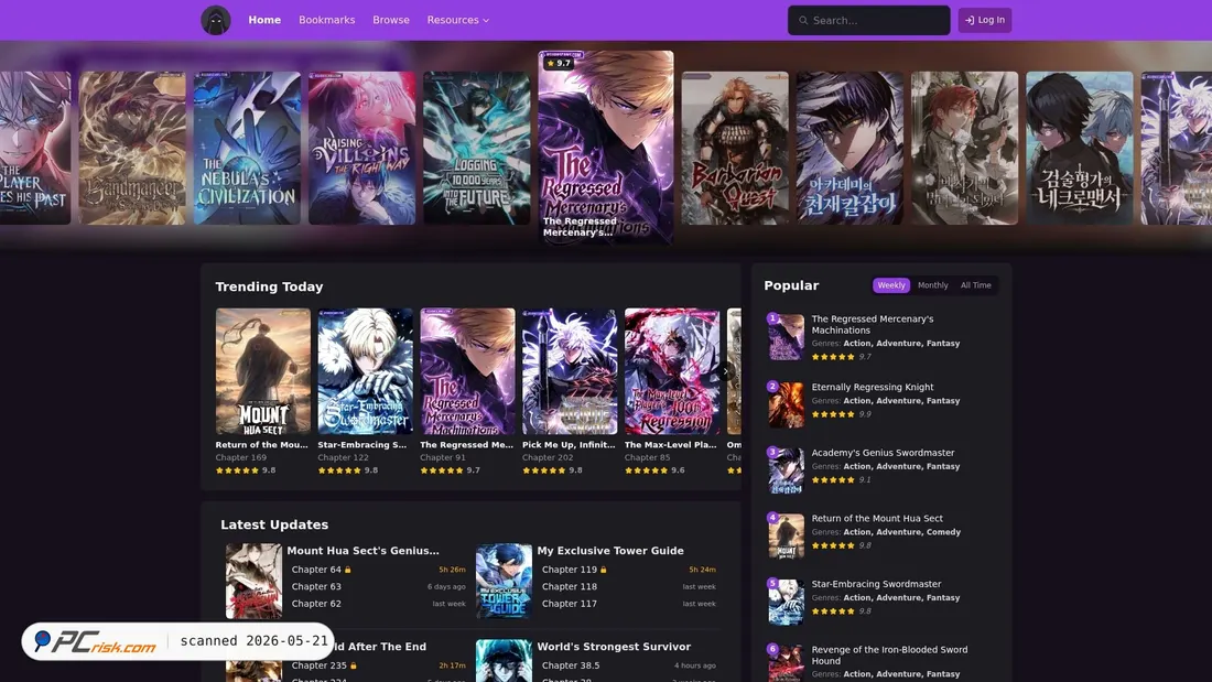 Screenshot of asurascans.com