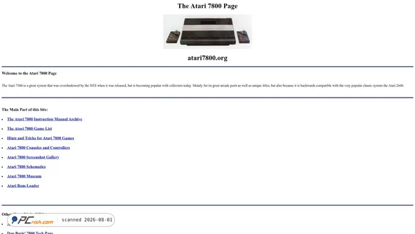 atari7800.org screenshot