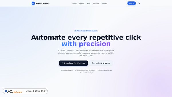 Screenshot di atautoclicker.com