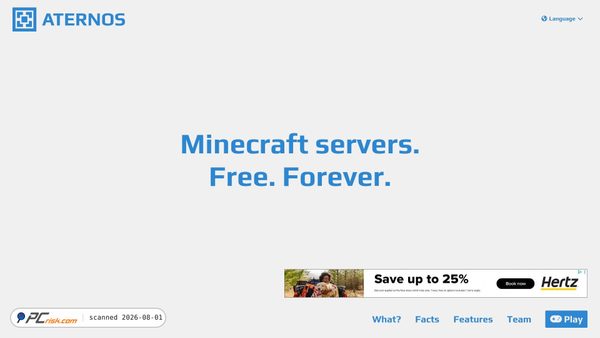 aternos.org screenshot