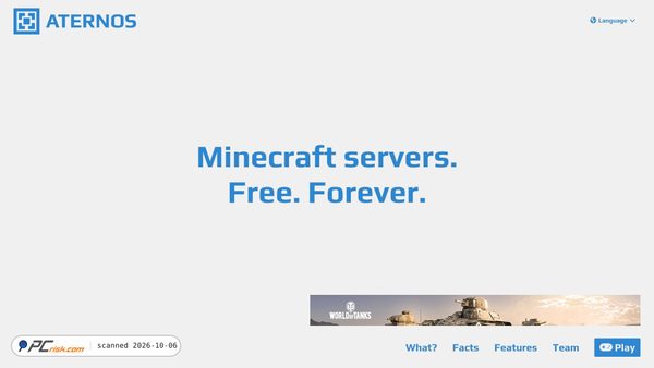 aternos.org Screenshot