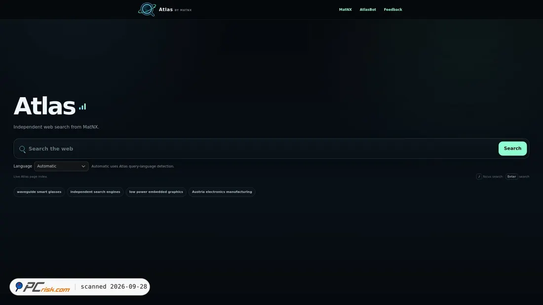 Captura de ecrã de atlas.matnx.com