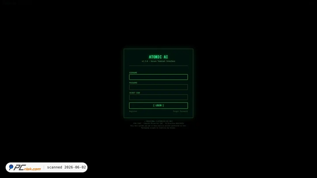Screenshot von atomicai.ch