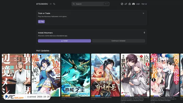 Screenshot di atsu.moe