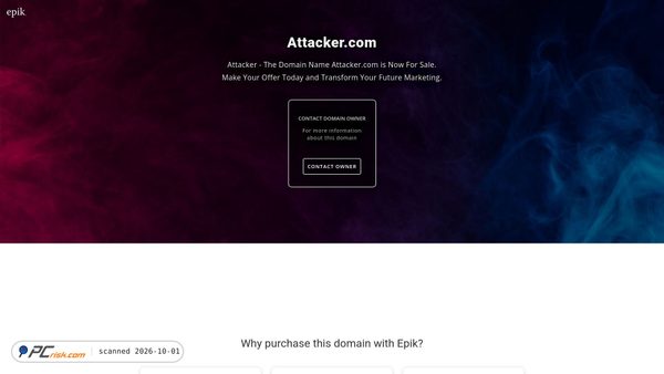 Screenshot di attacker.com