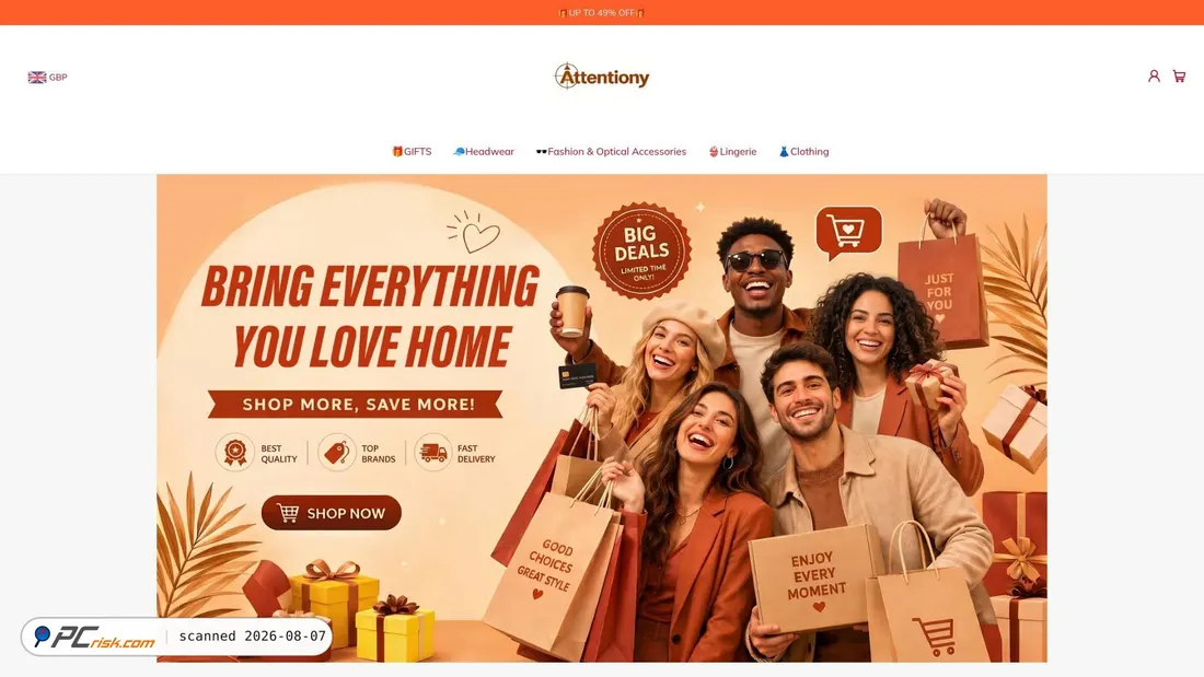 Screenshot of attentiony.com