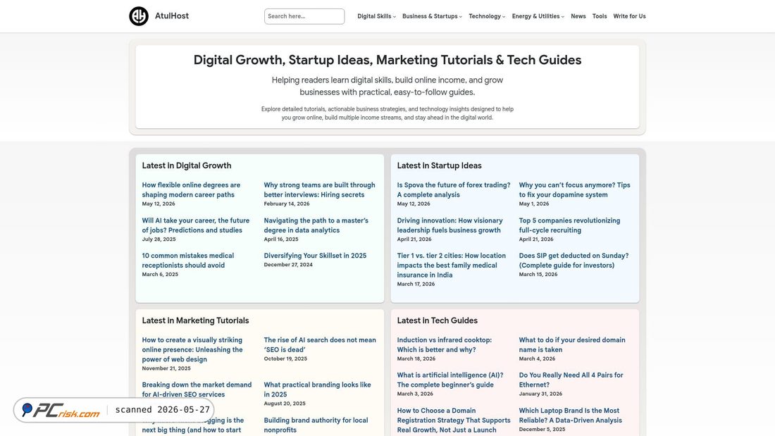 Screenshot of atulhost.com