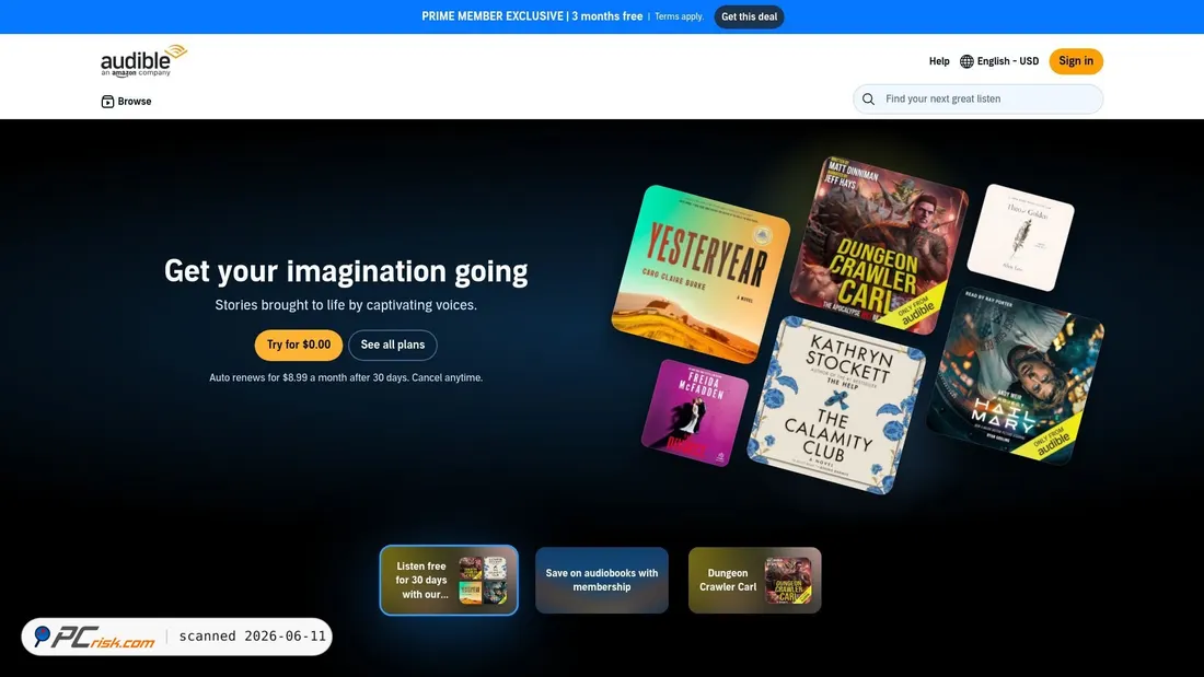 Screenshot di audible.com