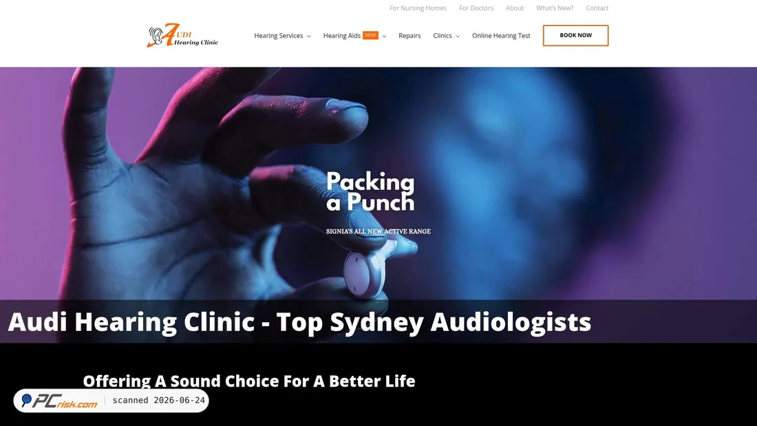 Screenshot of audihearing.com.au