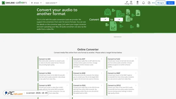 audio.online-convert.com Screenshot