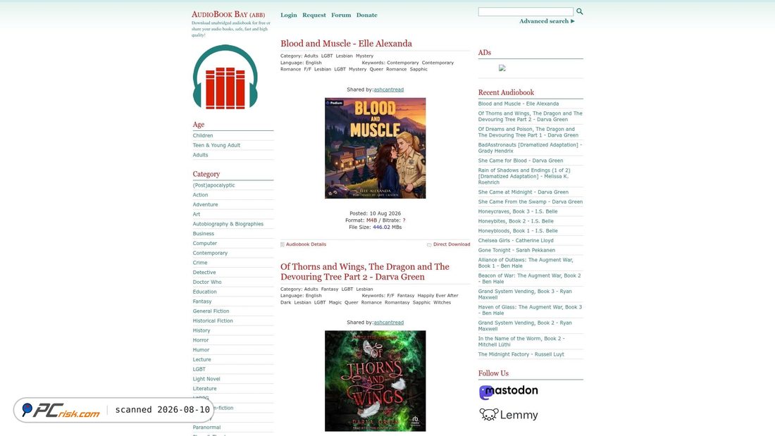 Screenshot of audiobookbay.lu