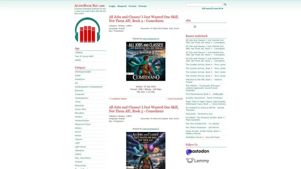 Screenshot van audiobookbay.lu
