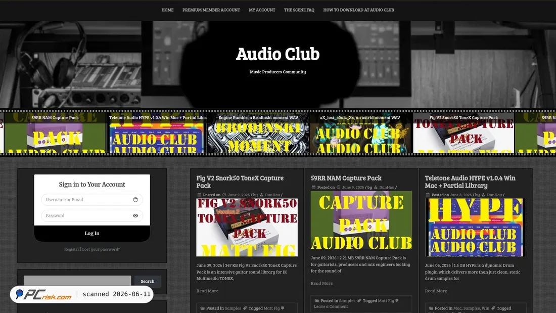 Screenshot of audioclub.store