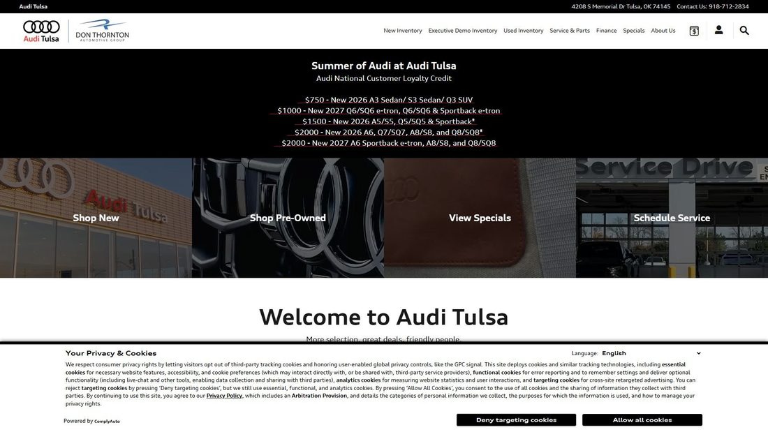 Screenshot von audioftulsa.com