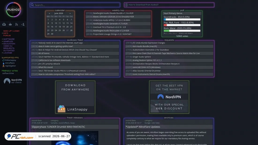 Screenshot of audioz.download