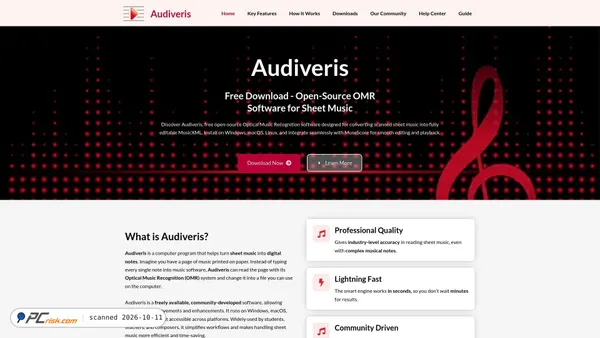 Capture d’écran de audiveris.com