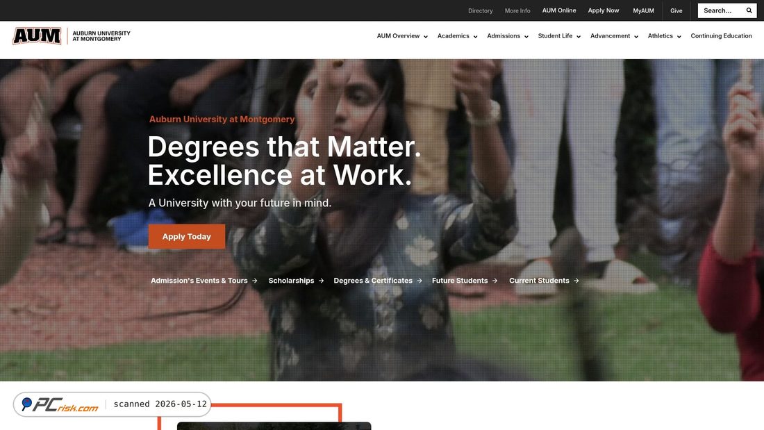 Screenshot of aum.edu