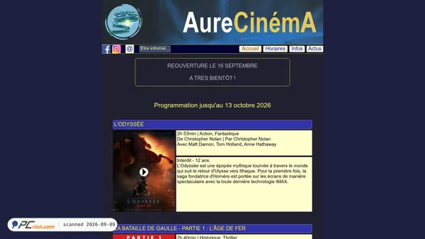 Screenshot di aureccinema.com