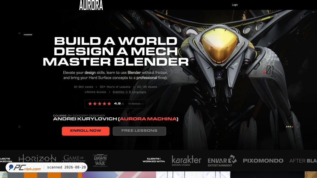 Screenshot von aurora-machina.com