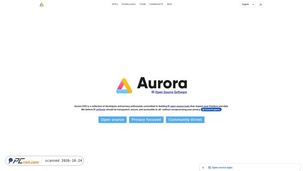auroraoss.com screenshot