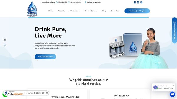 aussiehomewaterfiltration.com.au screenshot
