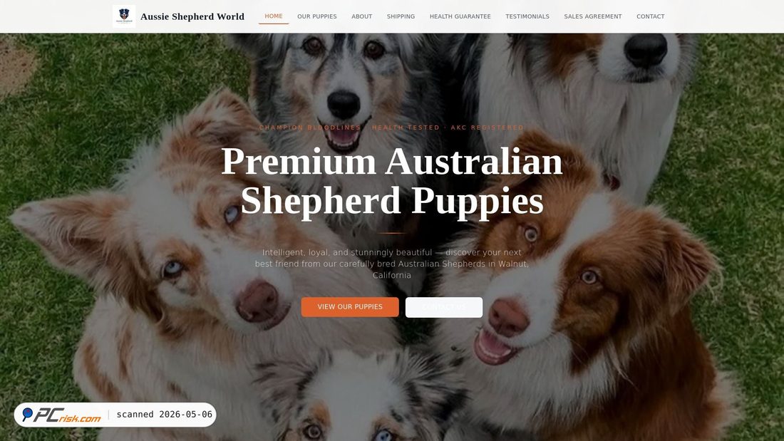 Screenshot di aussieshepherdworld.com