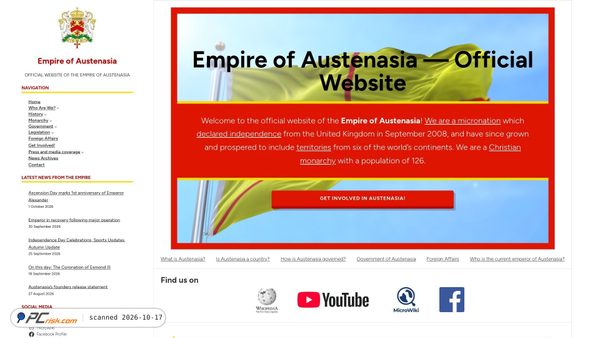 Captura de ecrã de austenasia.org