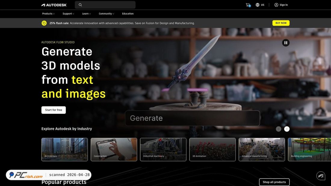 Screenshot di autodesk.com