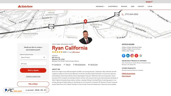 Screenshot di autoinsurancehanover.com