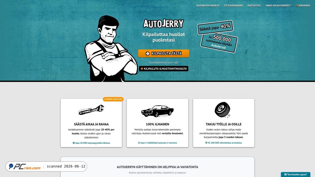 Screenshot of autojerry.fi