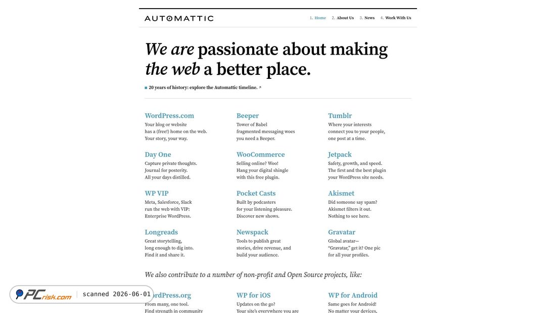 Zrzut ekranu automattic.com