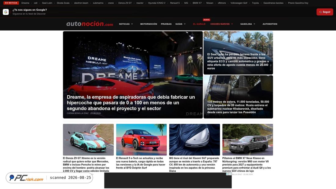 Captura de pantalla de autonocion.com