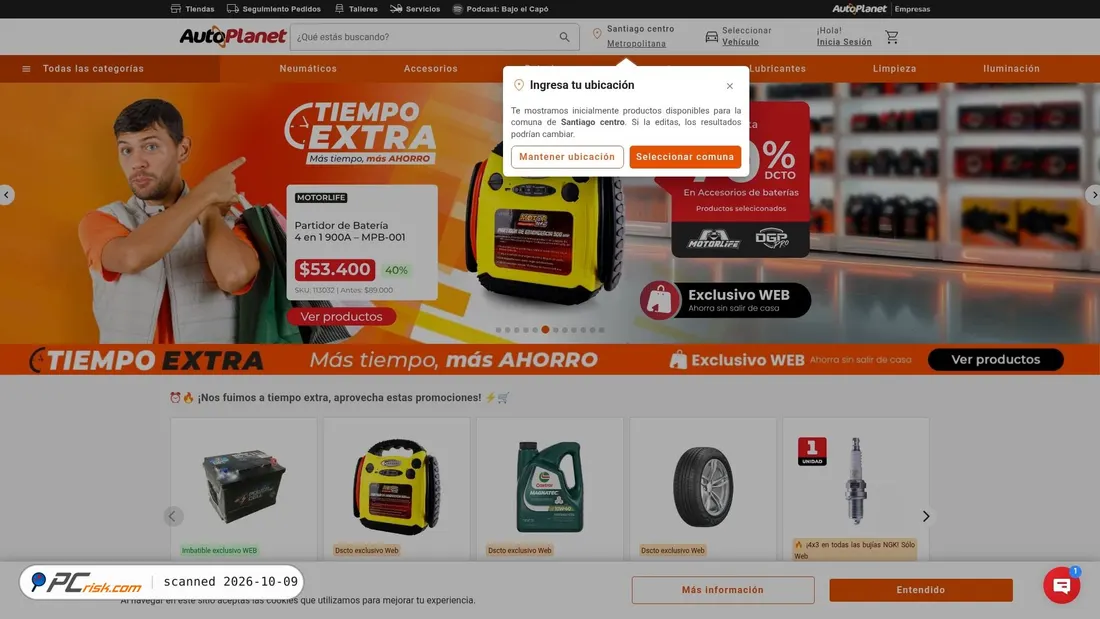 Captura de ecrã de autoplanet.cl