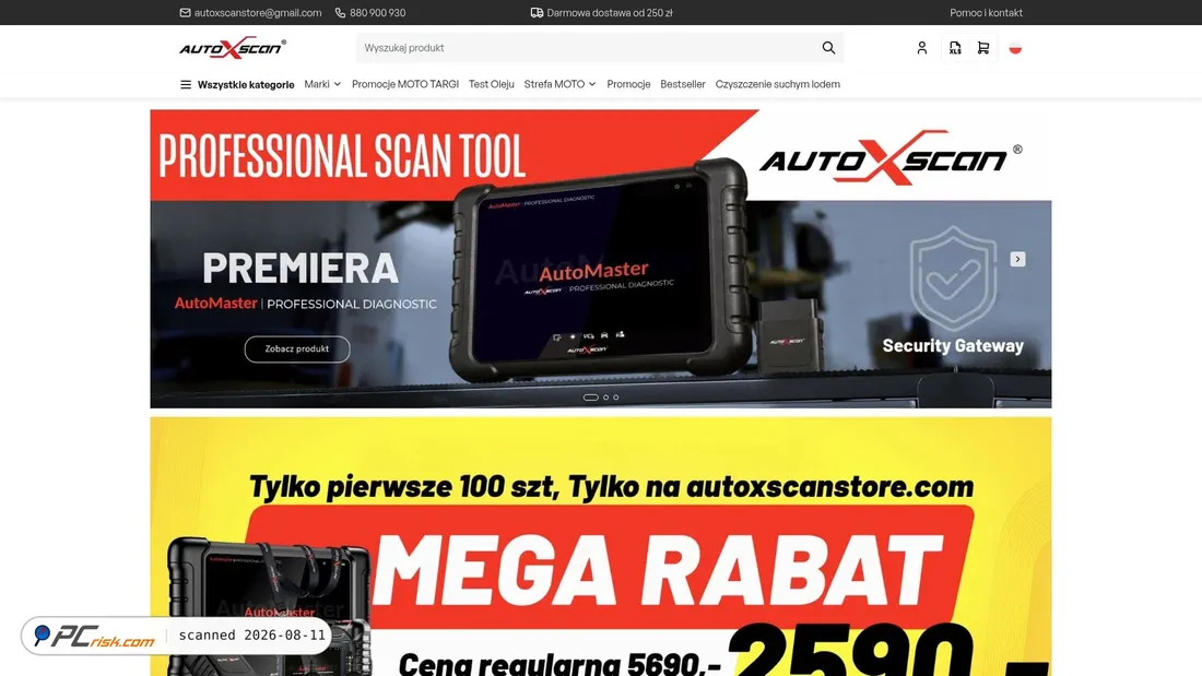 Screenshot of autoxscanstore.com