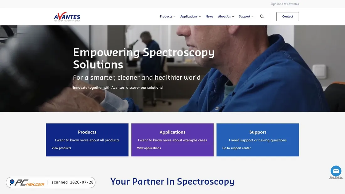 Screenshot of avantes.com