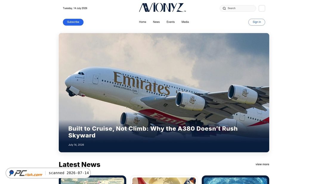 Screenshot di avionyz.com
