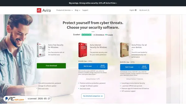 avira.com screenshot