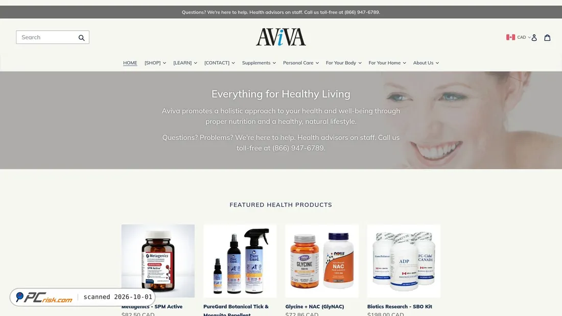 Screenshot of avivahealth.com