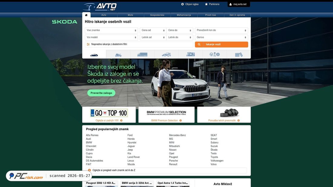 Screenshot of avto.net
