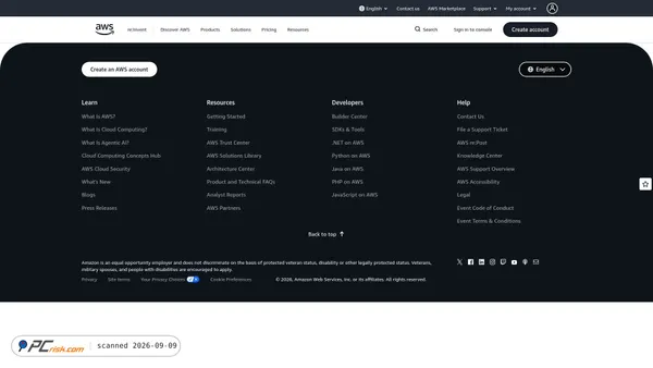 Captura de aws.amazon.com