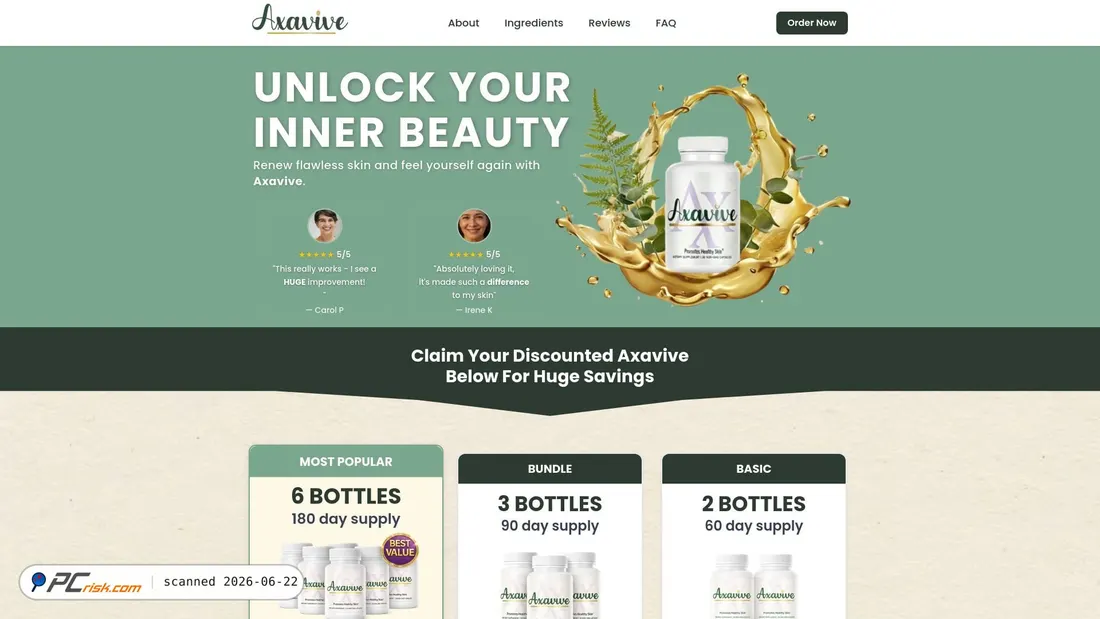 Screenshot di axavive.com