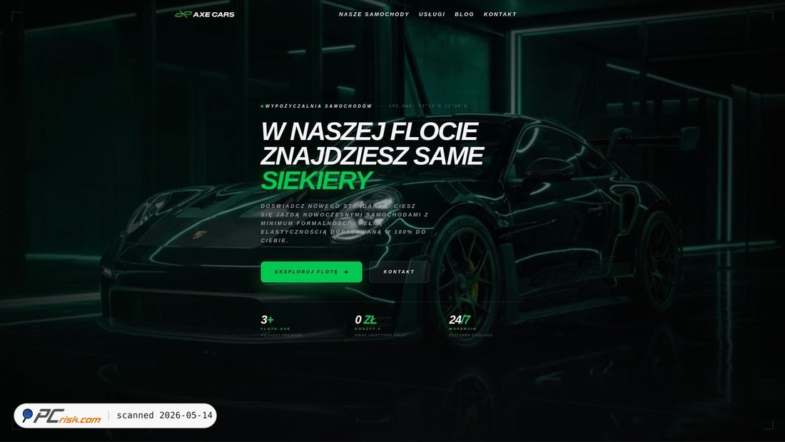 Screenshot von axecars.pl