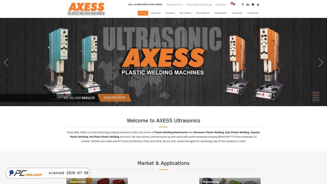 Screenshot of axessultrasonics.com