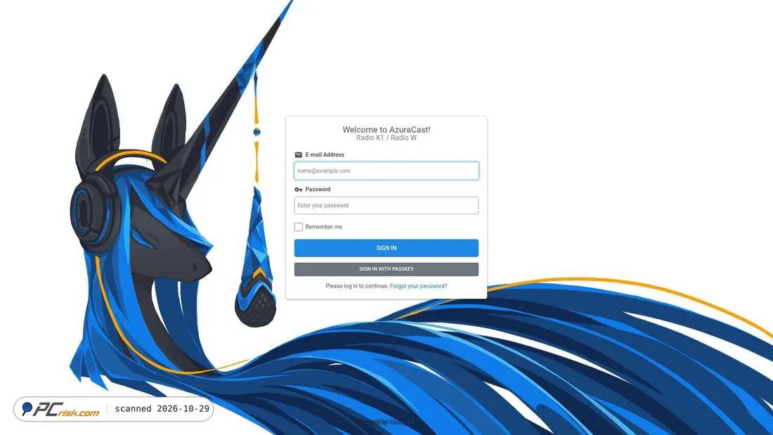 Screenshot of azuracast.radiocadenaval.net