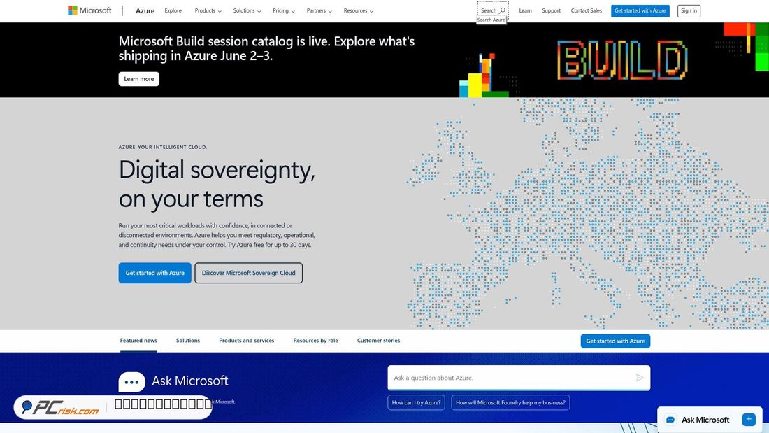 Screenshot von azure.com